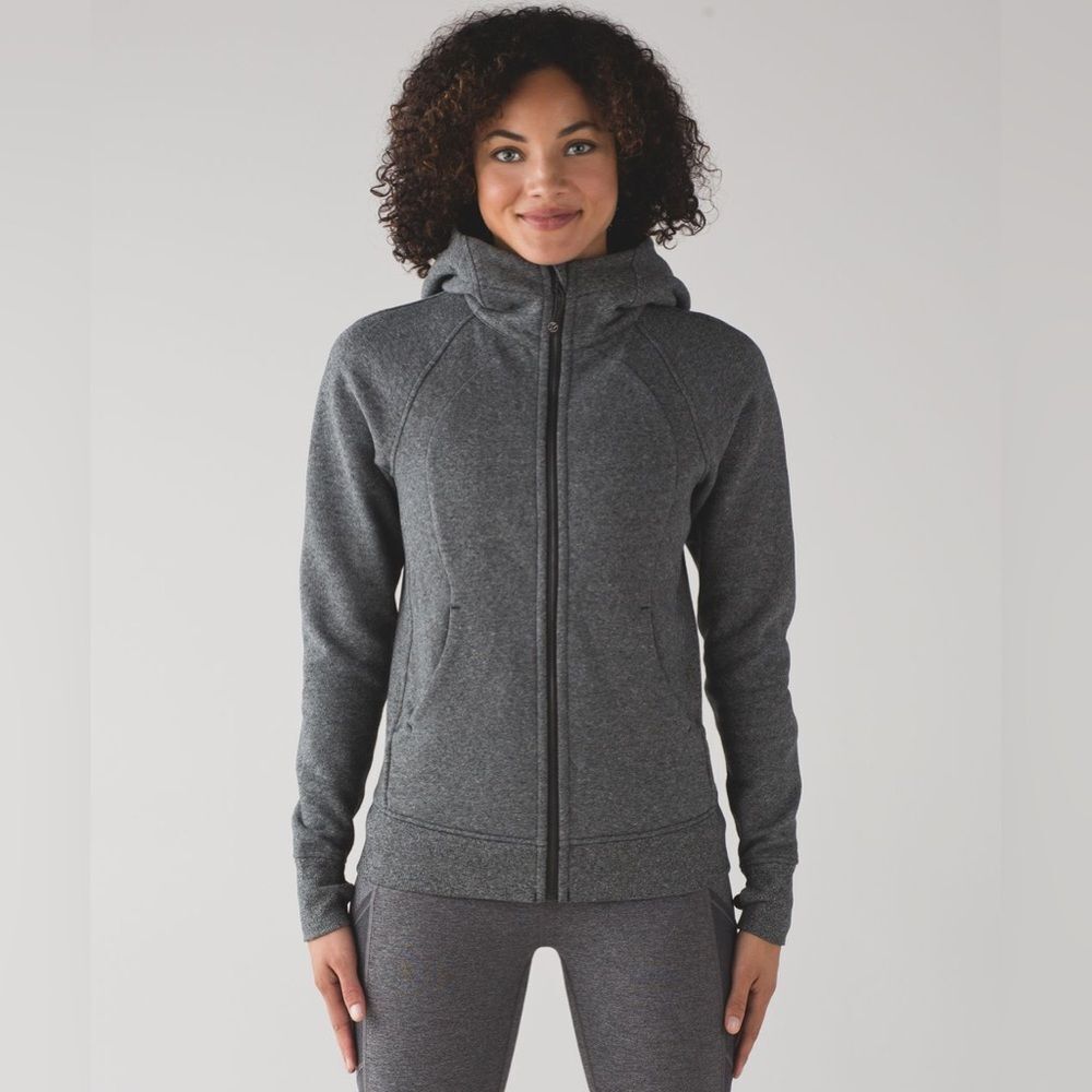 EUC Lululemon Scuba Hoodie *Light Cotton Fleece - Heathered Speckled Black